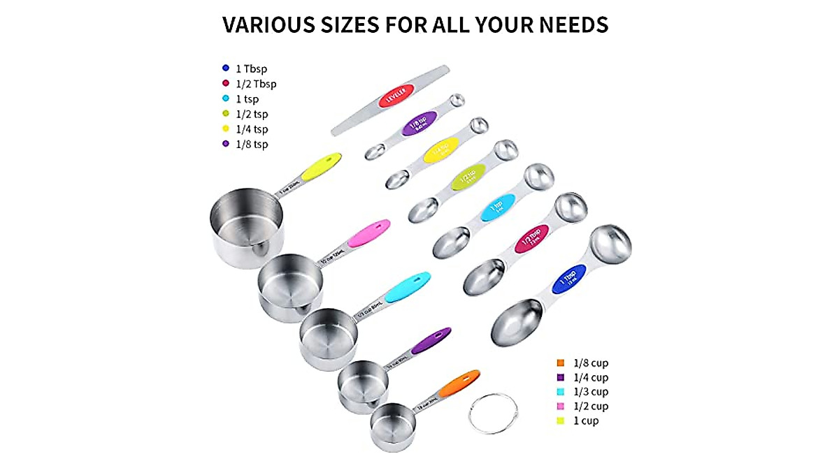 TILUCK 12-Piece Stainless Steel Measuring Set for Precise Cooking & Baking
