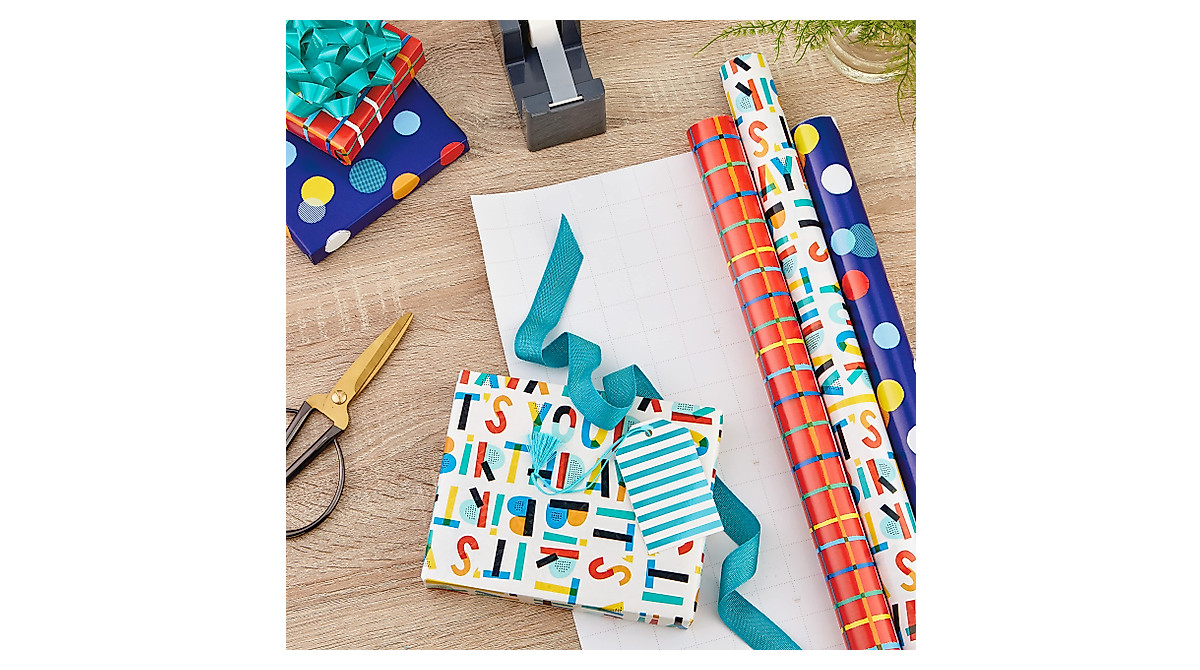 Colorful Gift Wrap Bundle - 6 Rolls for Birthdays & Parties