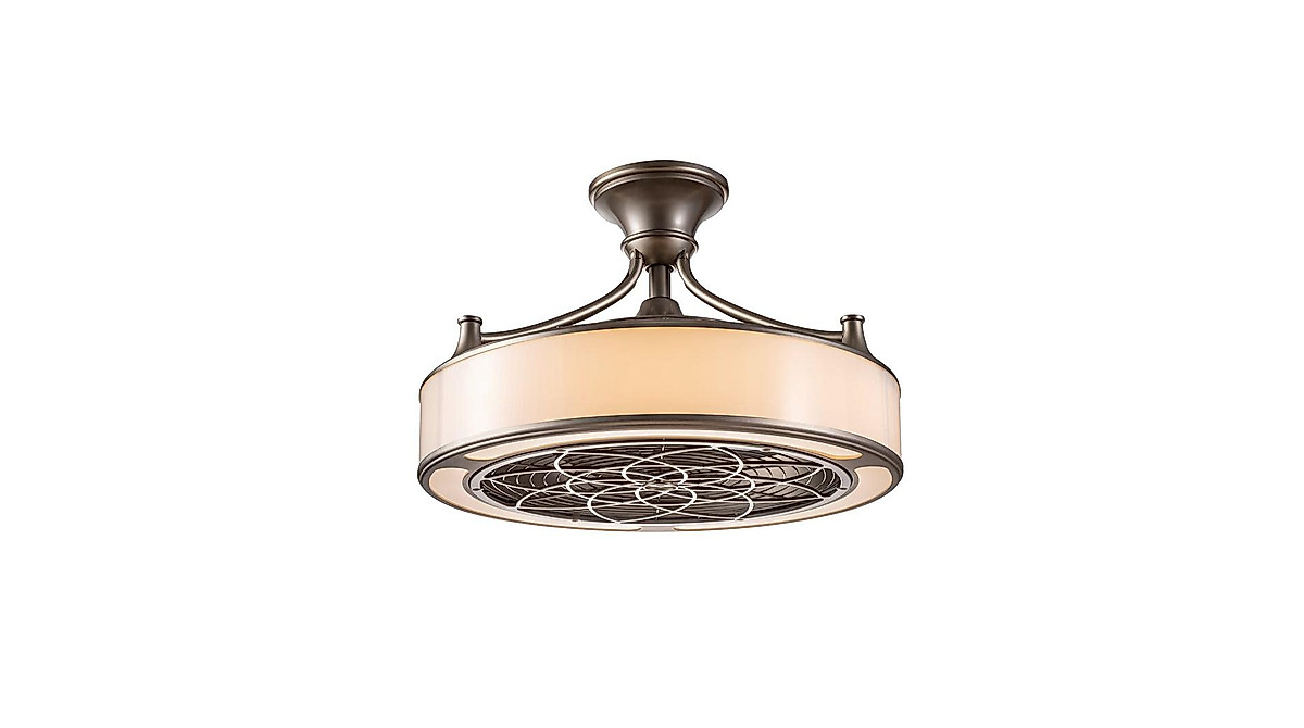 Windara 22 in. LED Ceiling Fan with Light & Remote | Brushed Nickel