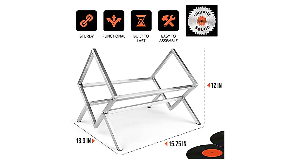 Urbane Sound Vinyl Record Storage Rack - Organize 70 Albums