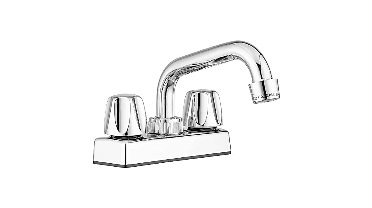 Pacific Bay Lynden Waschtischarmatur Mit 2 Griffen, Gewölbtem Auslauf, Satin/Nickel - Einfach Montieren