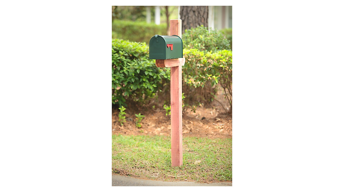 Rustic Cedar Drive-in Mailbox Post | Easy Installation