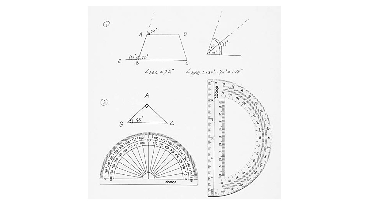 eBoot Plastic Protractors 4 & 6 Inches - Clear Measuring Tools