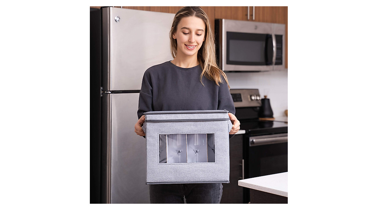 thumbnail: VENO Champagne Fluiten Opbergdoos – Voor 12 Glazen, Met Deksel En Handgrepen. Ideaal Voor Verhuizen Of Opslag!