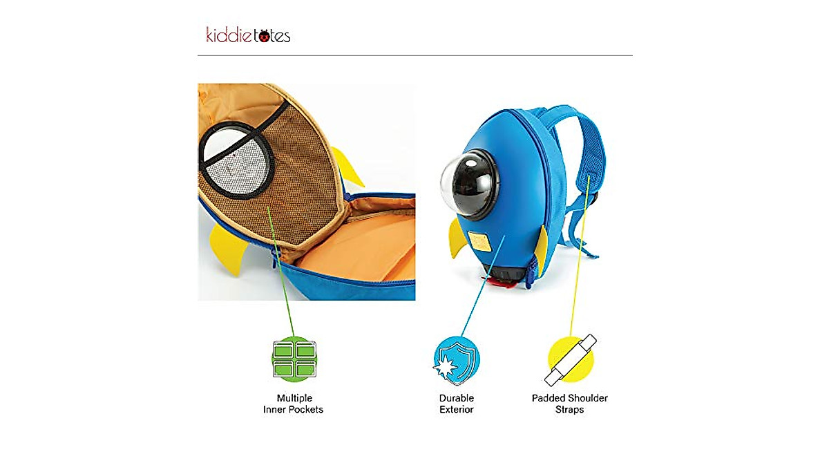 KIDDIETOTES Rocket Backpack for Toddlers - Fun & Durable