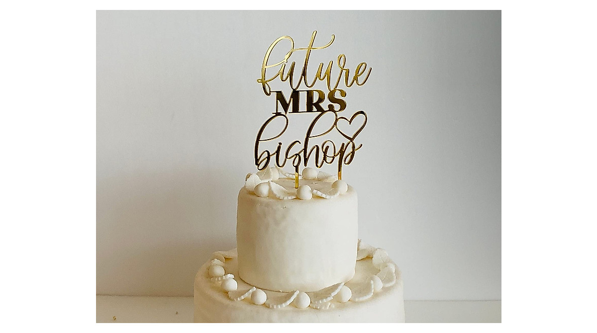 Personalized Future Mrs Cake Topper for Bridal & Wedding Decor
