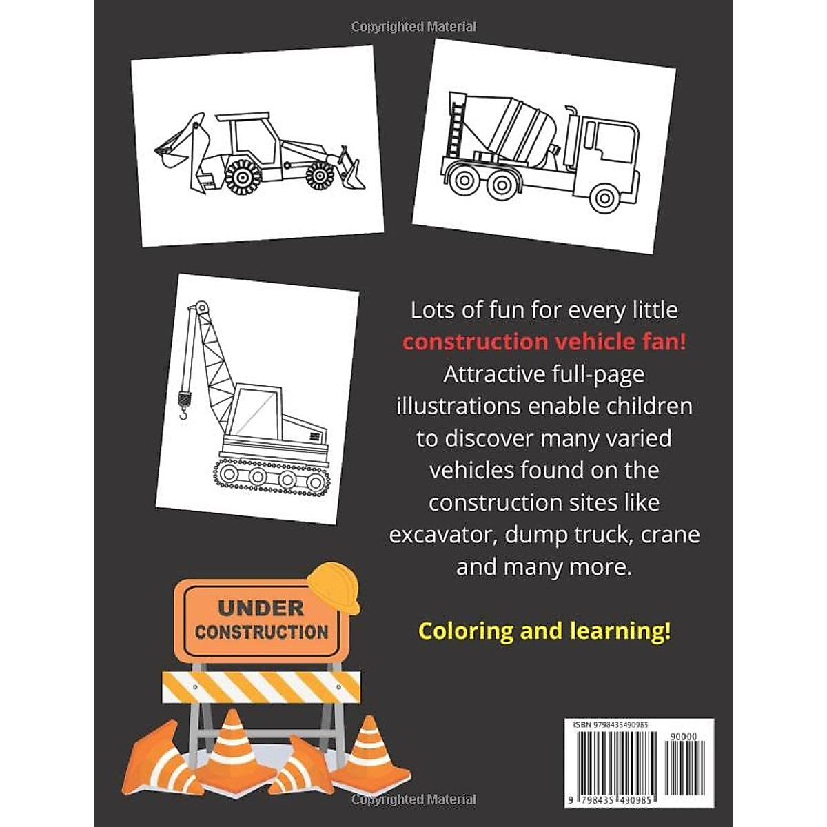 Construction Vehicles Coloring Book for Kids Ages 2-8 | Fun & Creative