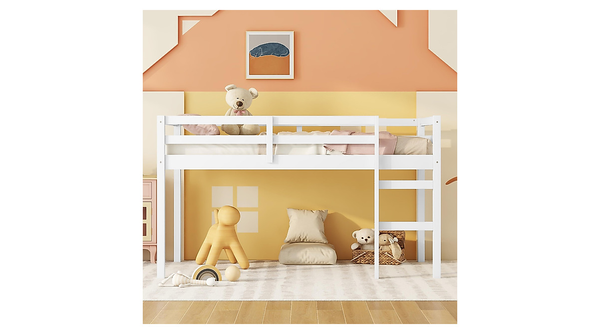 ANDORON Twin Loft Bed for Kids – Space-Saving & Safe with Guardrail