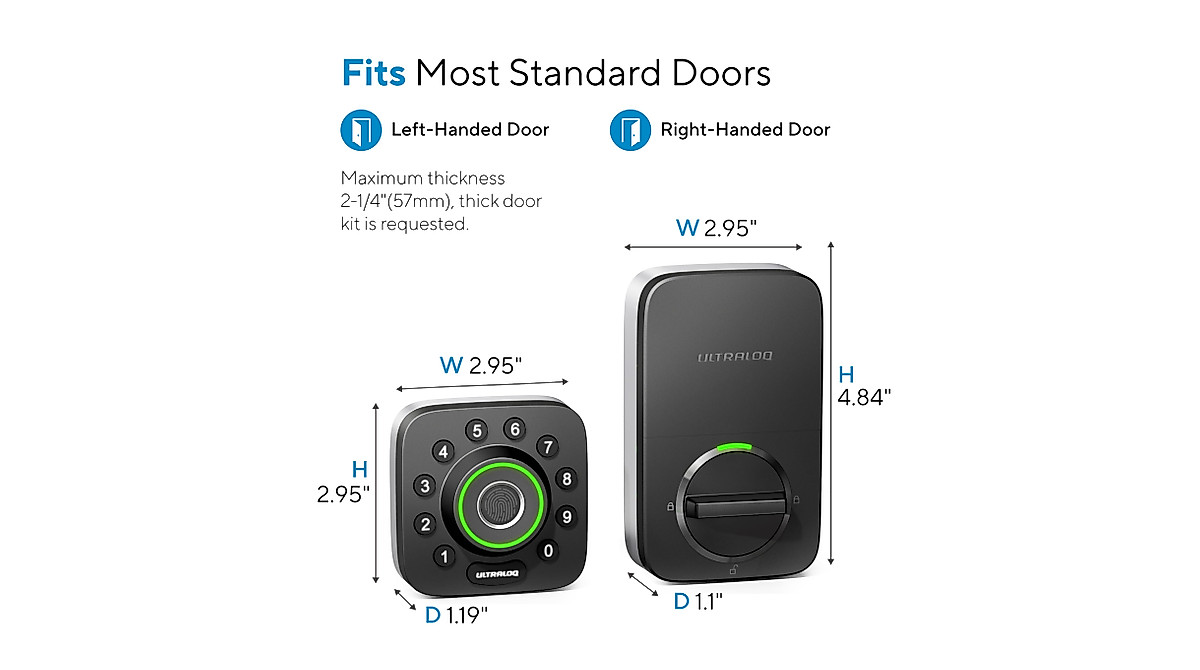 ULTRALOQ U-Bolt Pro Smart Lock with WiFi & Biometric | Keyless Security