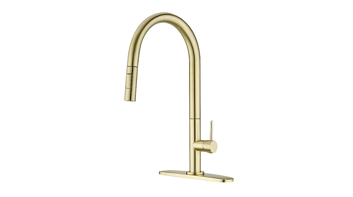 Delle Rosa Champagne Gold Kitchen Faucet with Pull Down Sprayer