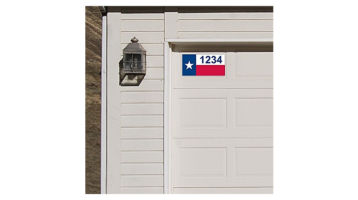 Texas State Flag House Numbers - Custom Metal Address Plaque