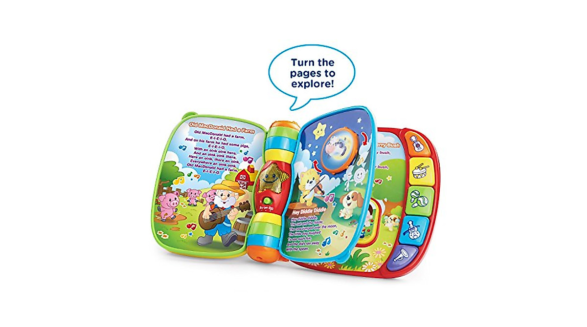 VTech Musical Rhymes Book in Red – Interactive Early Learning Toy