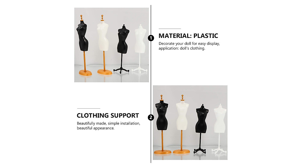 EXCEART 4pcs Doll Dress Form Display Stands