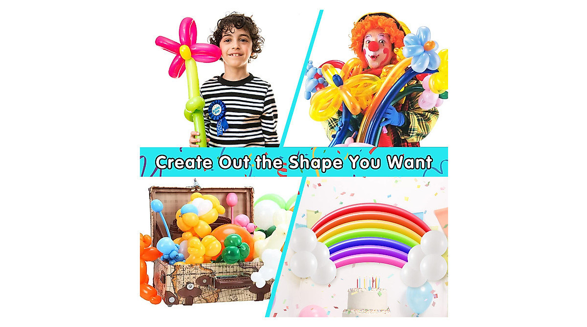 Telodyme 400PCS Long Balloons,Assorted Color Twisting Animal Balloons ...