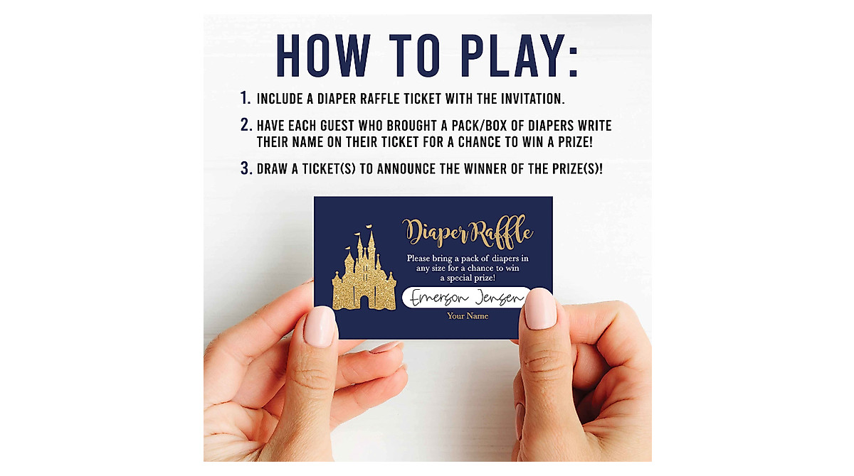 25 Diaper Raffle Tickets for Baby Boy Showers