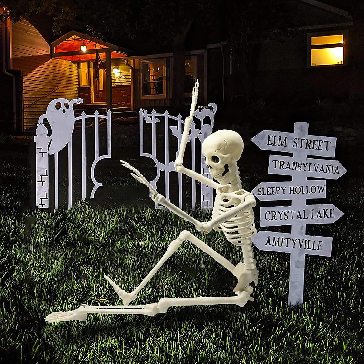 Realistic 36-Inch Skeleton Halloween Decoration for Haunted Houses