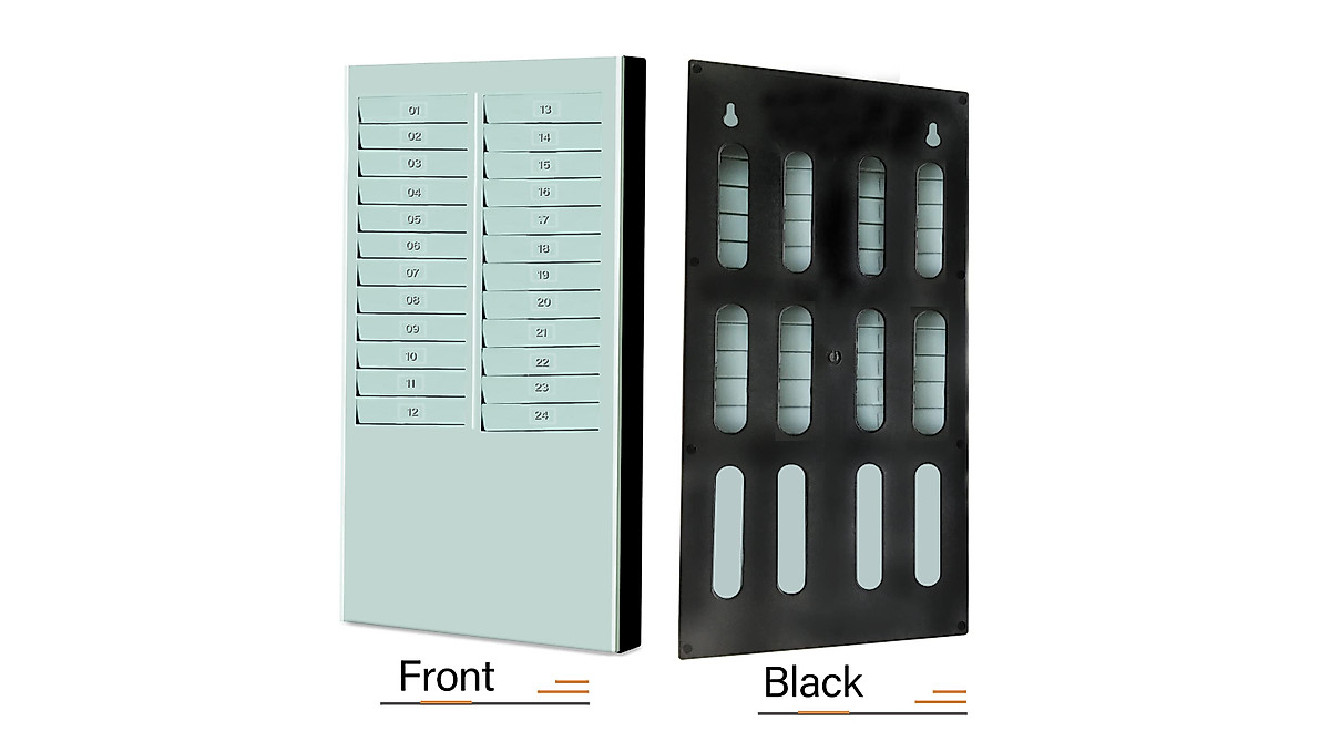 Wall Mounted Time Card Rack with 24 Pockets for Office & Warehouse