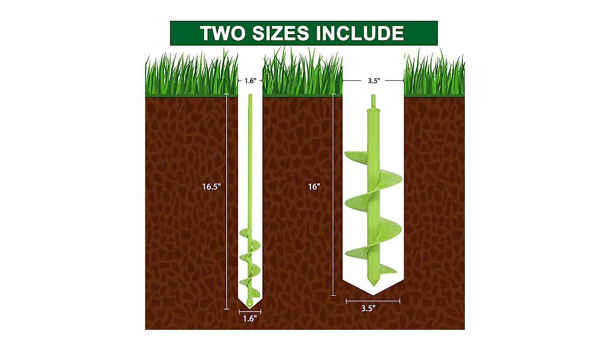 Garden Auger Bit for Planting - Durable 2-Piece Set | Quick & Easy Digging