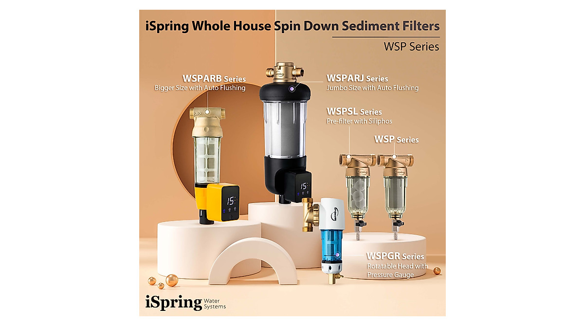 iSpring WSP-50 Reusable Whole House Sediment Filter - 50 Micron