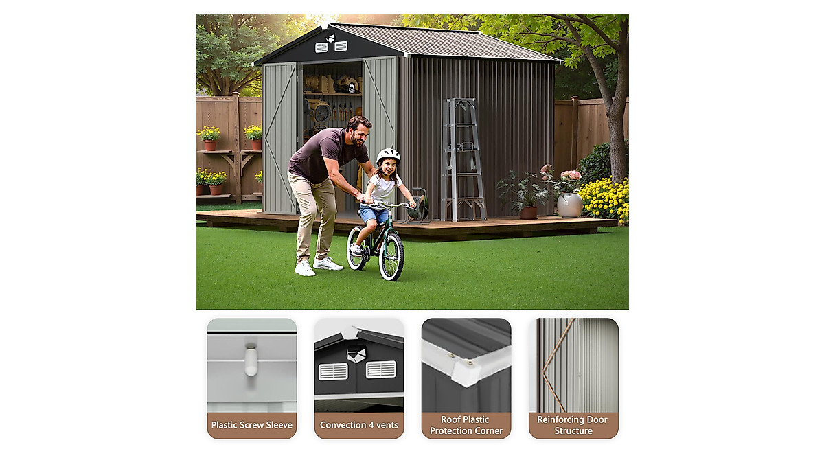 Benass Outdoor Storage Shed 10x12 FT - Durable & Waterproof