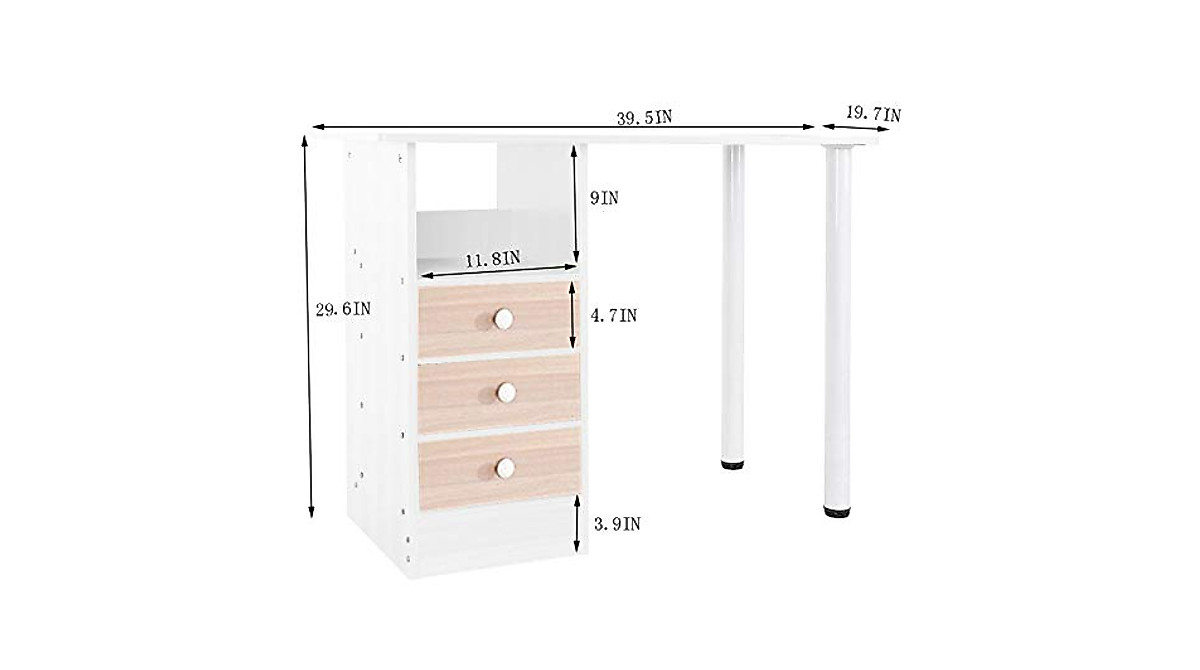GMOON Large White Computer Desk & Workstation