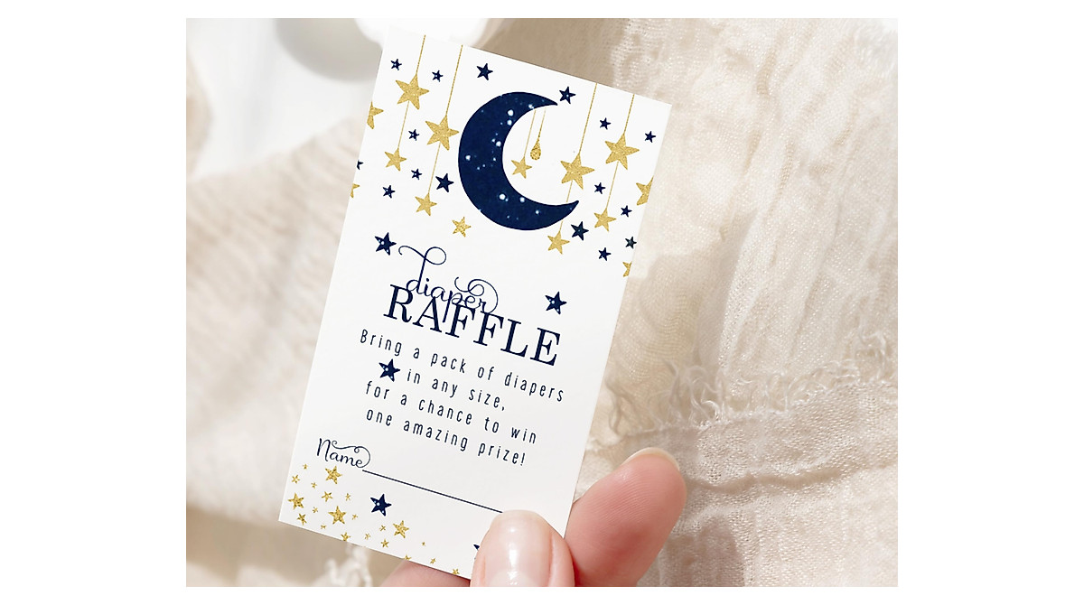 Twinkle Little Star Diaper Raffle Tickets - 50 Pack