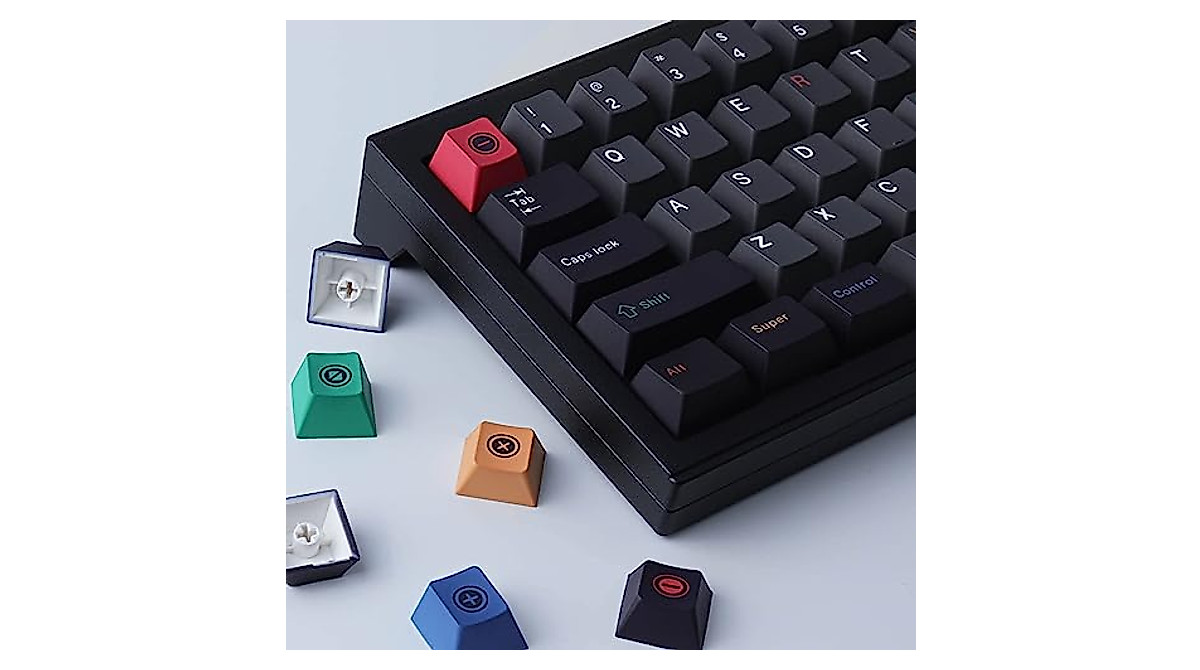 Tsungup Black Grey Keycaps Set - Durable PBT Cherry Profile for ...