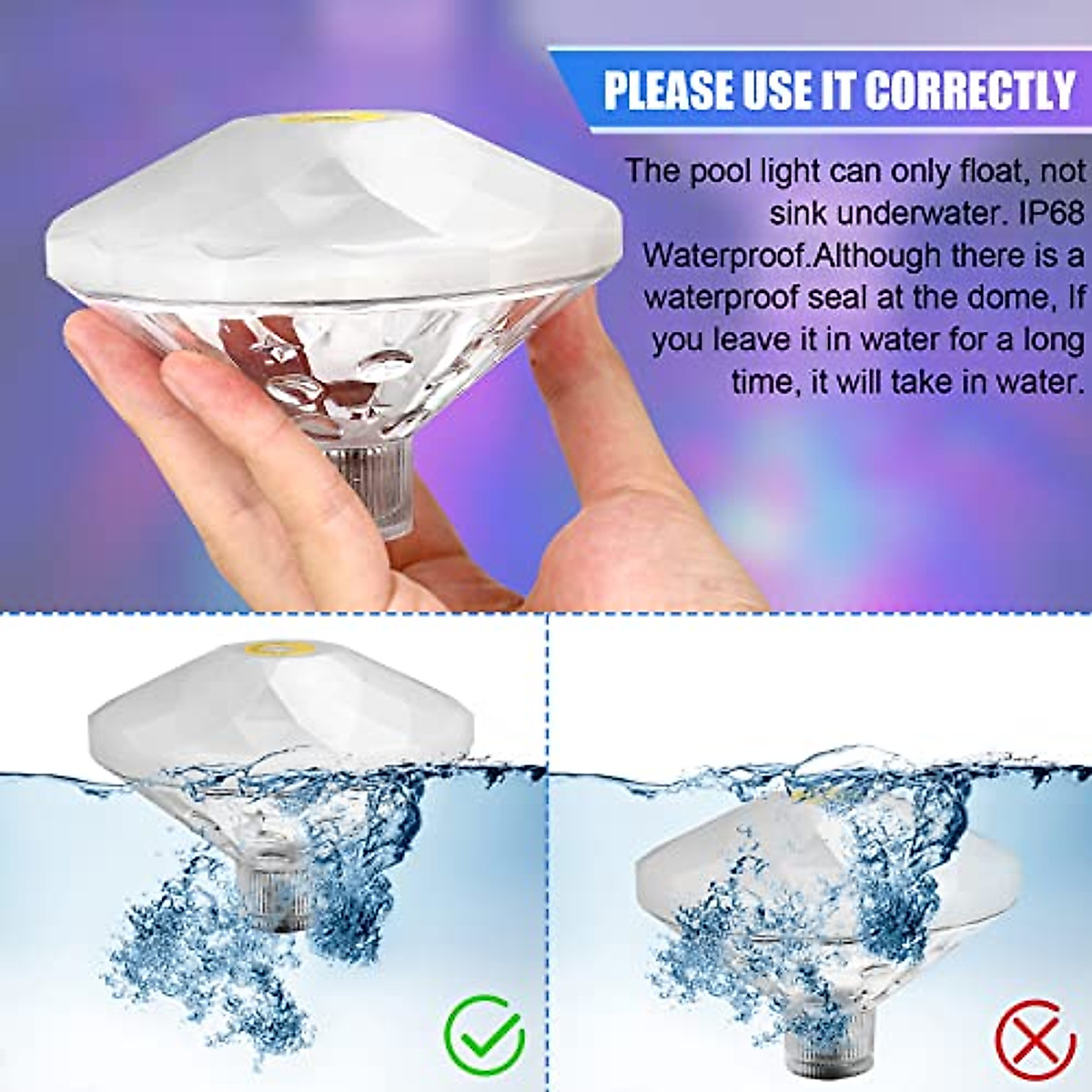 Float & Illuminate Your Pool with Colorful LED Lights - 8 Modes