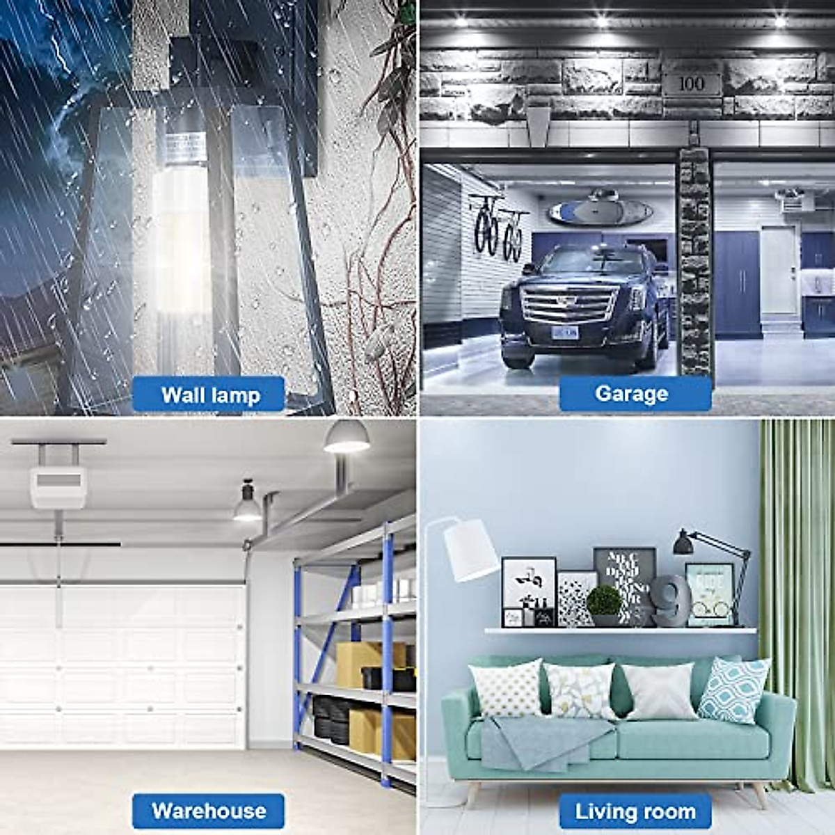 NS 2-Pack 30W LED Corn Bulbs – 3750 Lumens, 5000K Cool Daylight, E26 Base – IP67 For Garage & Outdoor
