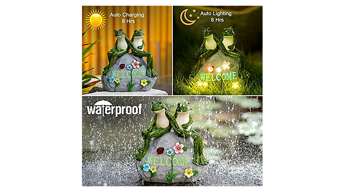 Nacome Solar Frog Statue for Garden Decor - Bright Outdoor Gift
