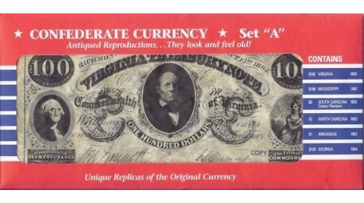 Confederate Currency Replica Set - Civil War Era Banknotes for Collectors