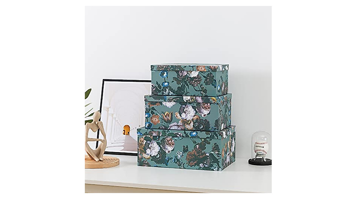 Elegance in Bloom Decorative Storage Box Set - 3 Pieces