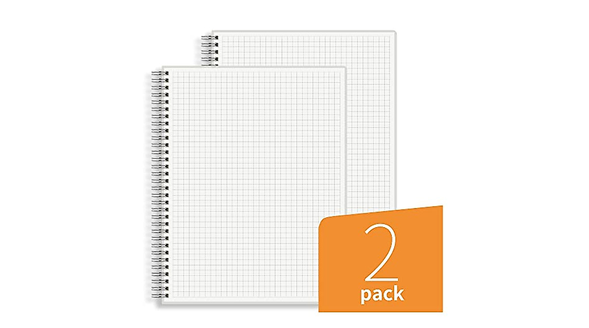 HULYTRAAT Large Graph Ruled Spiral Notebook Pack of 2 - Ideal for ...