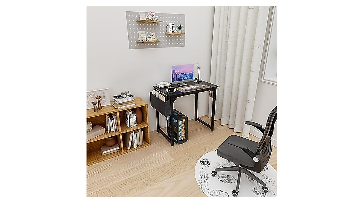 DUMOS 31-Inch Office Desk - Modern Storage for Small Spaces