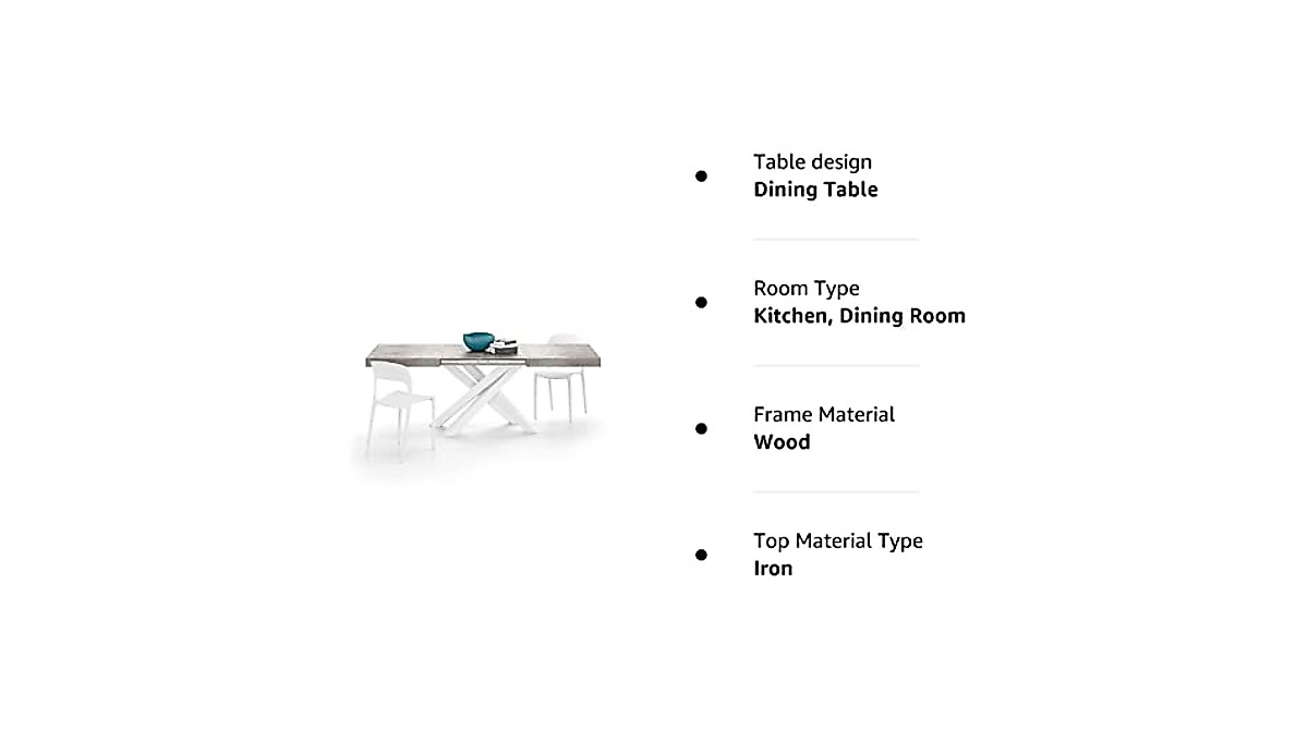 Mobili Fiver Emma 140 Extendable Dining Table - Made in Italy
