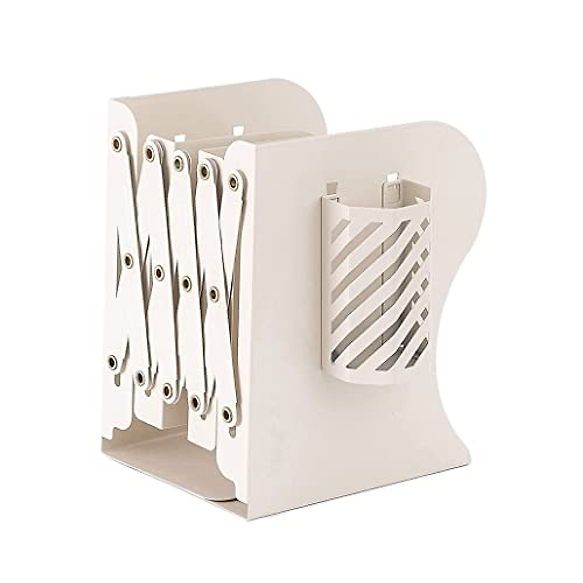 VONGAZ Adjustable Metal Bookends with Pen Holder - Space Saver