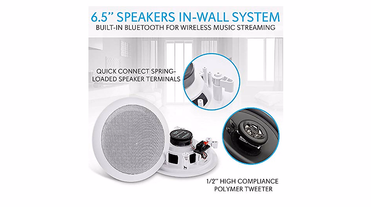 Soundavo 6.5 Inch In-Ceiling Speakers - Premium 2-Way High-Resolution Audio Pair