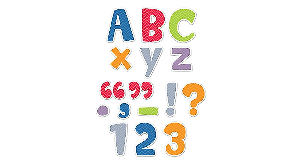 Chevron Solids Punch-Out Letters for Classroom - Creative Teaching Press