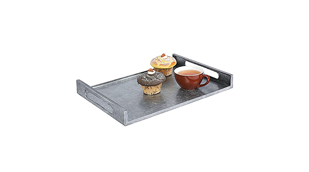 Antiqued Square Handle Tray