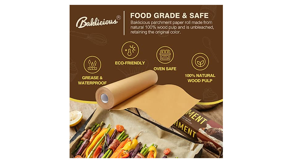 Unbleached Parchment Paper Roll for Baking - 15 in x 210 ft