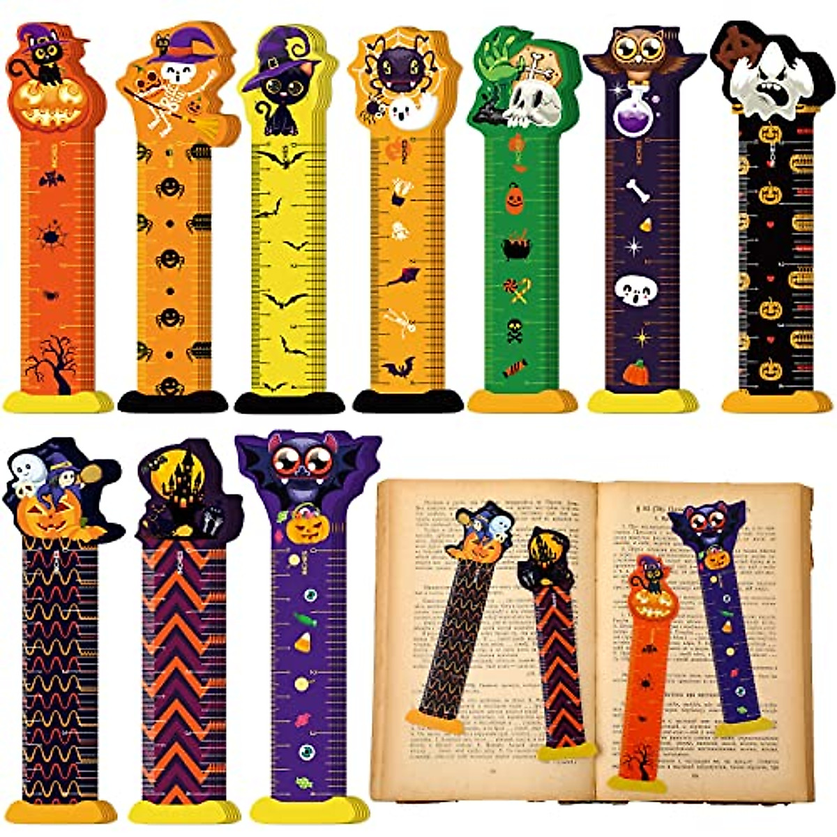 60 Halloween Bookmark Rulers for Kids - Fun Page Markers