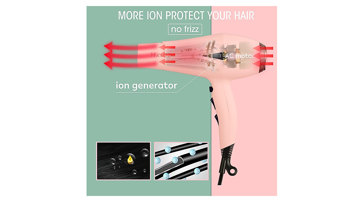 powerful-pink-hair-dryer-with-diffuser-comb-attachments