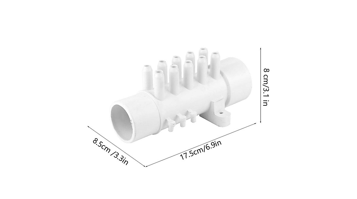 Fdit PVC Pool Plumbing Manifold - 10 Ports & 6 Plugs