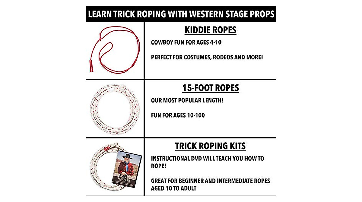 Cotton Trick Rope Lasso for Cowboy & Cowgirl Fun