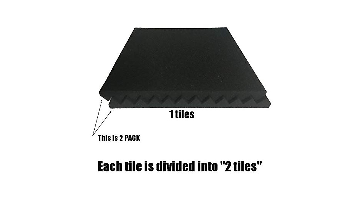 48 Pack BLACK RED Acoustic Foam Panel Wedge Studio Soundproofing Wall ...