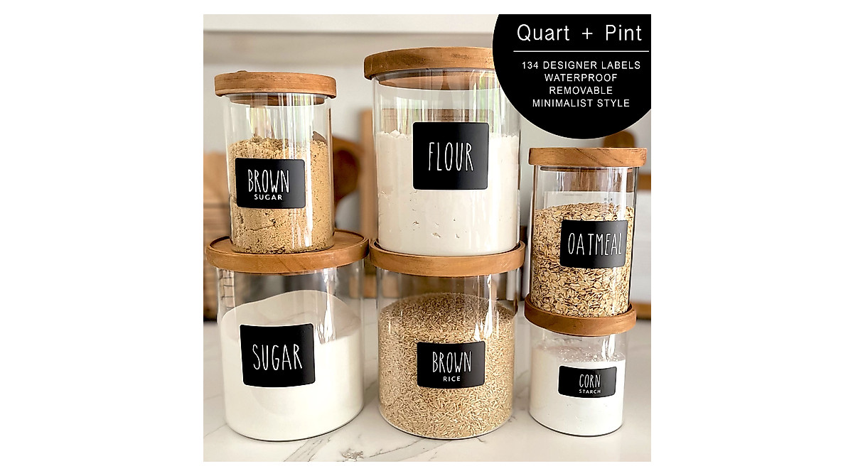 134 Retro Handwritten Kitchen Pantry Labels - Waterproof
