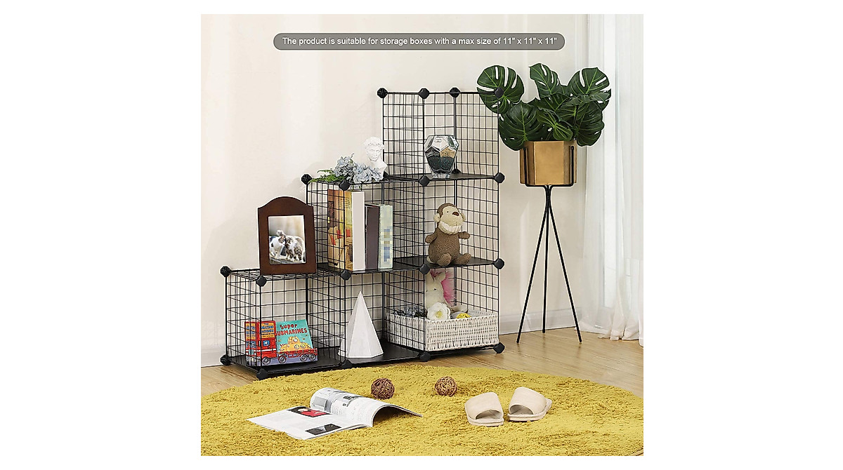 Safeplus DIY Wire Cube Storage Shelves - Stackable Organizer