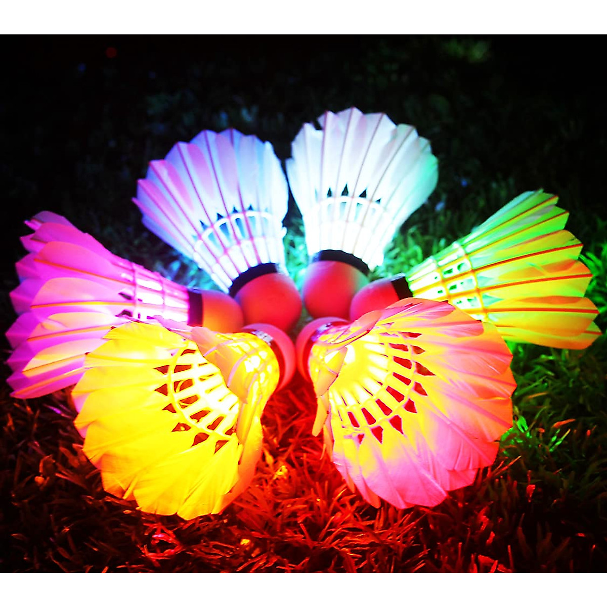 Inngree LED Shuttlecock Badminton Pack – Glow in Dark Night Sport