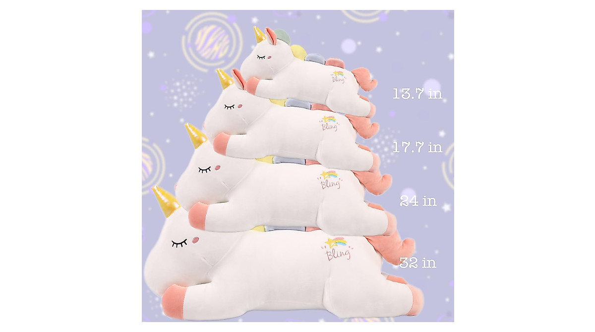 Cute Giant St￭ Unicorn Plush: Soft Animal Hugging Pillow, Big 24in...