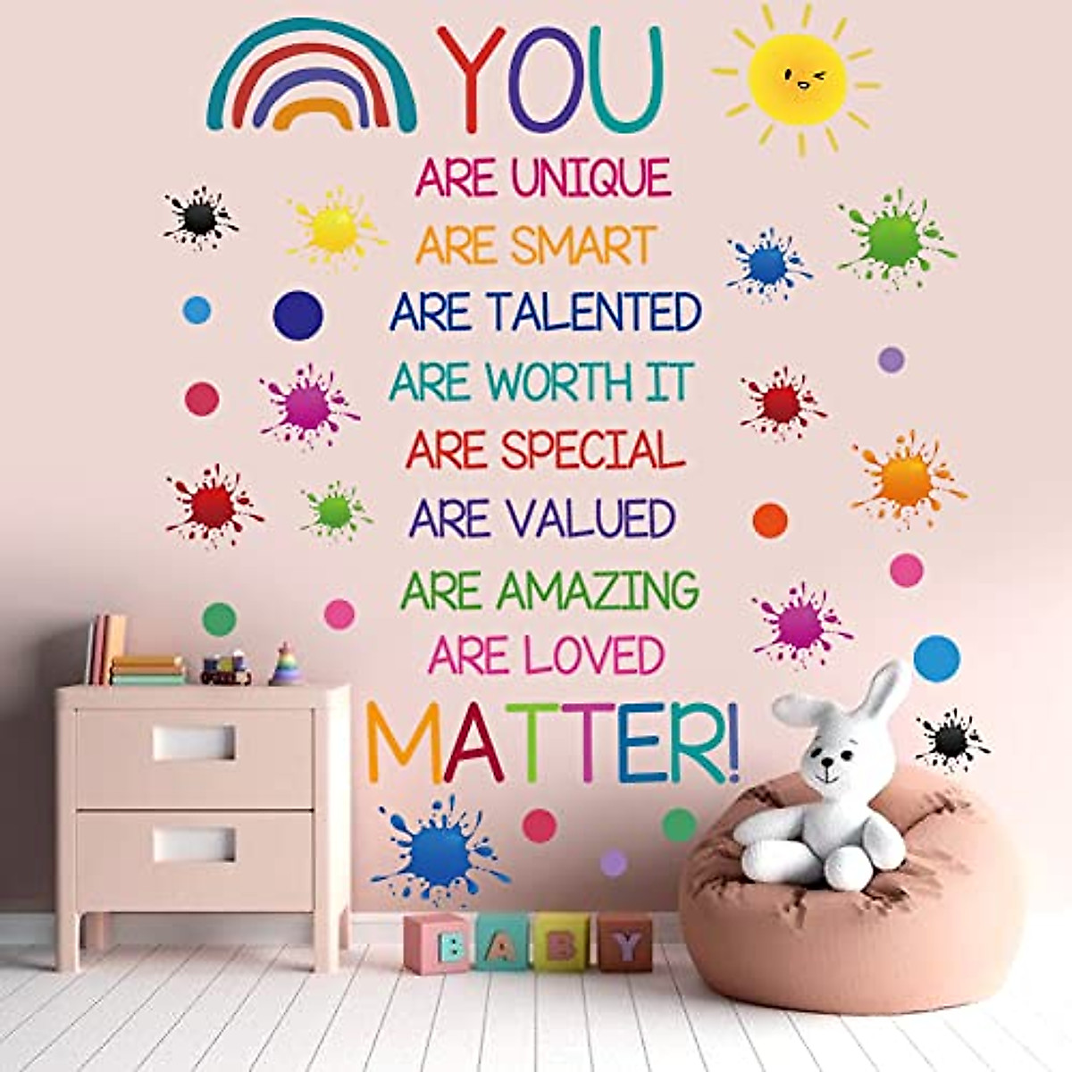 Colorful Inspirational Quote Wall Decals - Easy Kids Room Decor